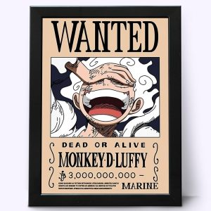 Wanted Monkey D. Luffy Printed Frame
